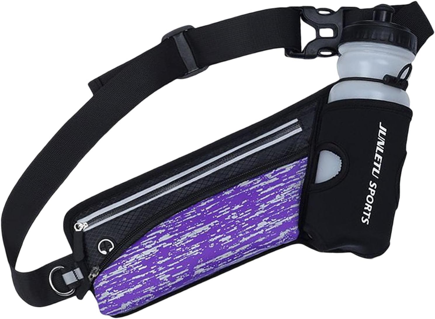 MS Enterprise Running Belt Fanny Pack Reflective Strips Waist Wallet for Workout Luminous Purple