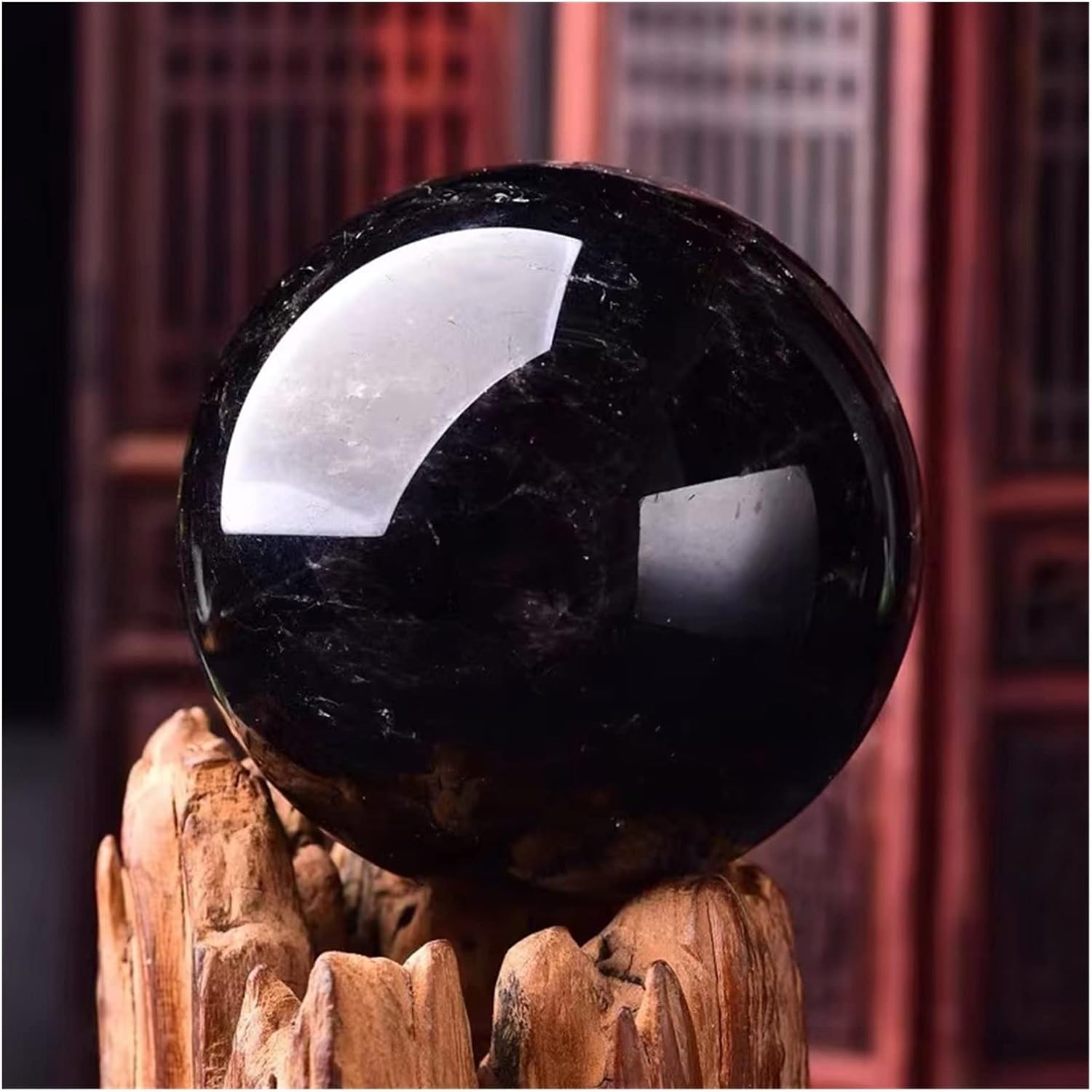 FIDEMM Natural Crystal Rough Natural Obsidian Ball Natural Stones and Minerals Quartz Stone,Crystal Rough Stone,Energy Healing Stone (Size : 5-5.5cm Diameter)