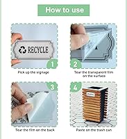 Vista 7 de Paquete de 4 calcomanías de reciclaje y basura, símbolo del logotipo de reciclaje y basura, calcomanías de vinilo impermeables para botes de basura