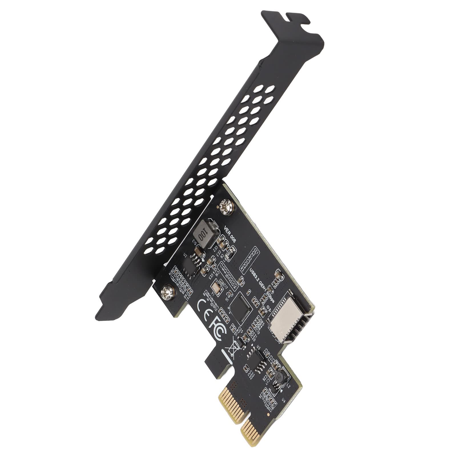 USB PCIECard 3.2 wewnętrzna, karta rozszerzeń USB PCIE, karta PCIE Riser, karta PCI-E na typ E, kondensatory ceramiczne, podwójna szybka transmisja adapter prędkości do komputera (czarny)