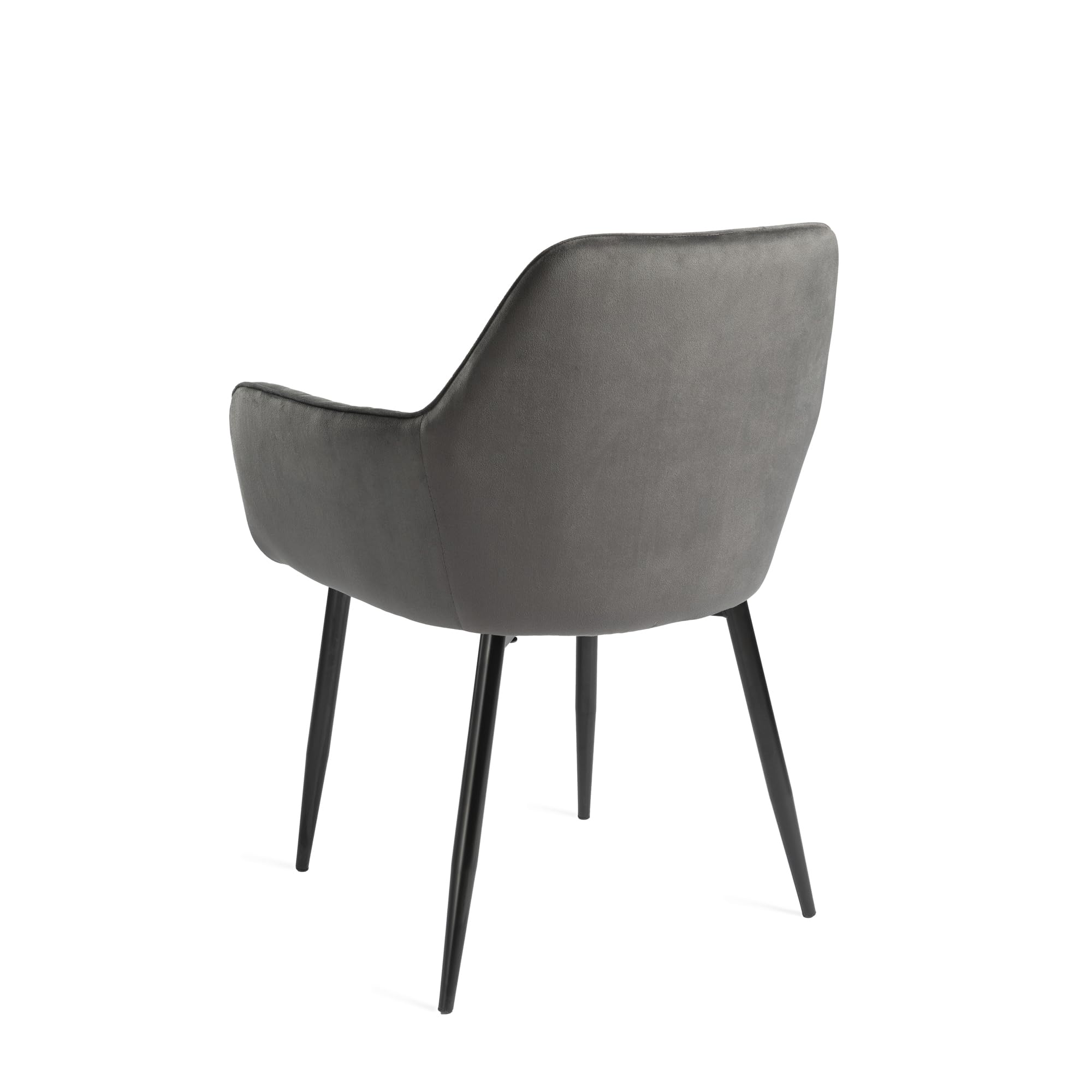 DUPI Sillón de Comedor JAVEA, Butaca tapizado en Antelina, Diseño Moderno, 58x58x86 cm (Pack 2 Unidades, Gris)