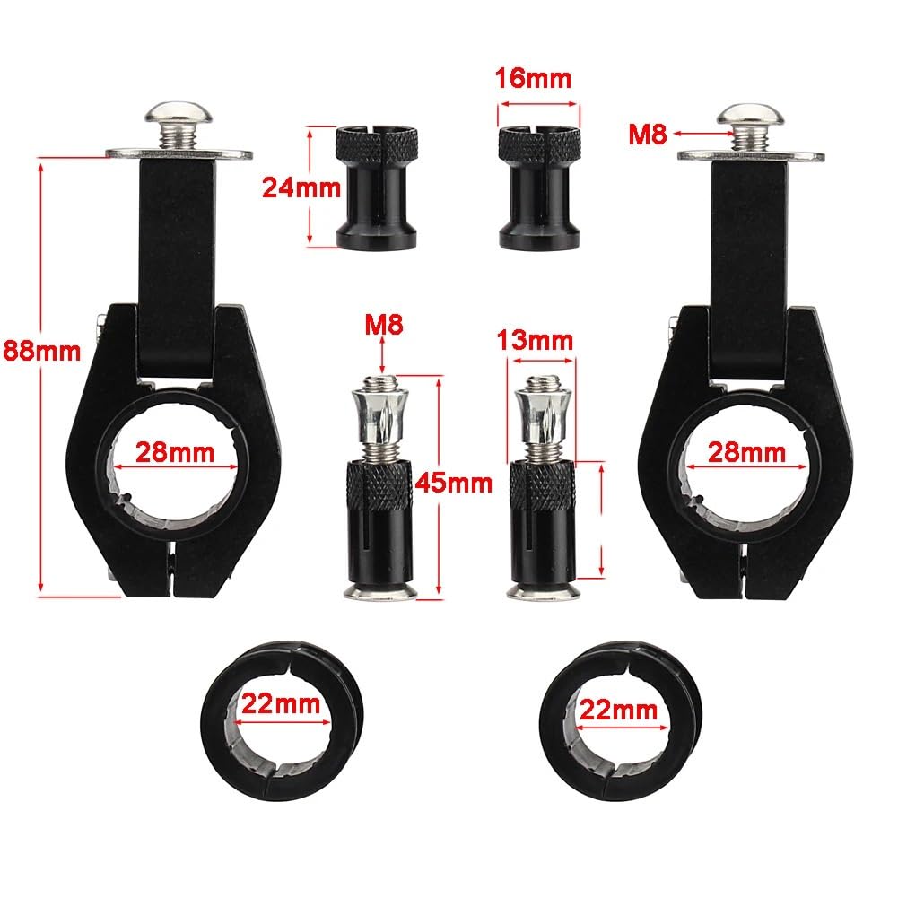 Per SXF KLX KXF YZF WRF 22 28mm | Protezione per la mano Protezione per paramano Protezione per manubrio per moto da cross(Black,1)