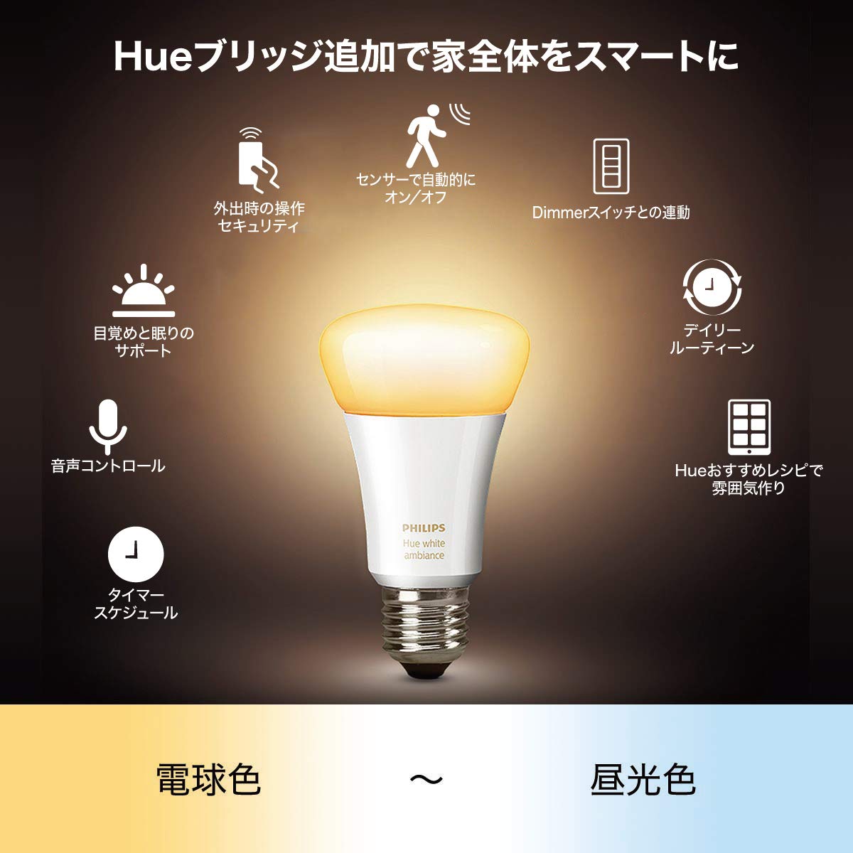 Philips Hue(フィリップスヒュー) E26 ライトAlexa対応60W Amazon.co.jp: Philips Hue(フィリップスヒュー) スマート電球 LED電球