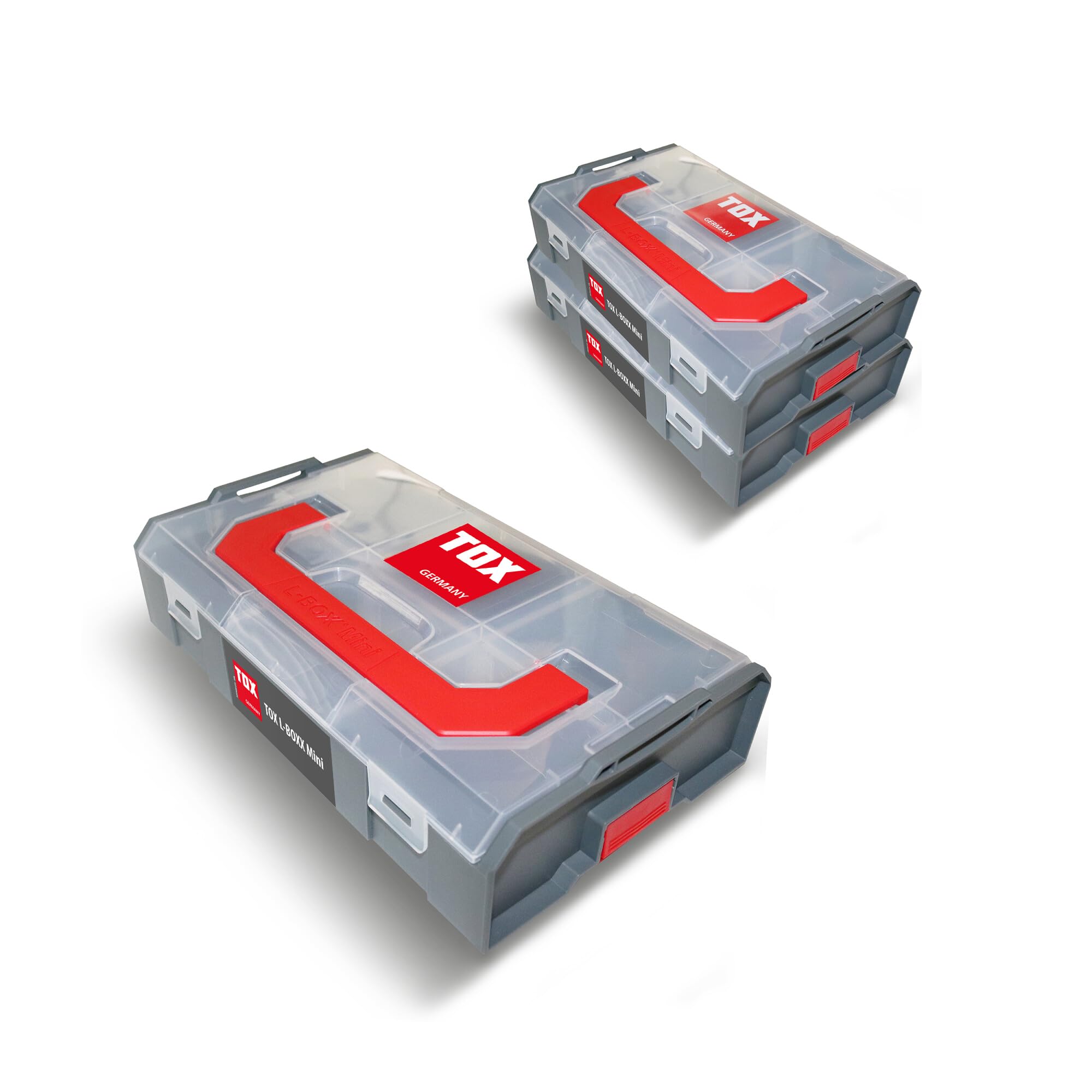 TOX L-BOXX Mini Sortimentskoffer Set 5 Stück stapelbar unterteilbar 6 Fächer