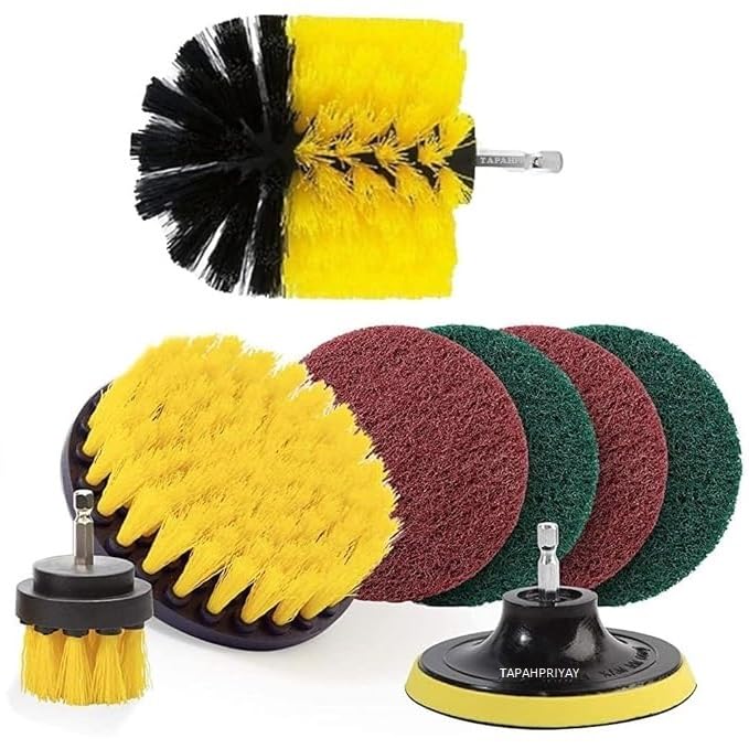 8Pcs Power Drill Scrubber Brush Set, Drill Brush Attachment Set, Scrubber Brush Scrub Pads for Bathroom Surfaces, Floor, Tub, Shower, Grout, Tile (Without Drill Machine) (B0CRVC9CFH) Amazon Price History, Amazon Price Tracker