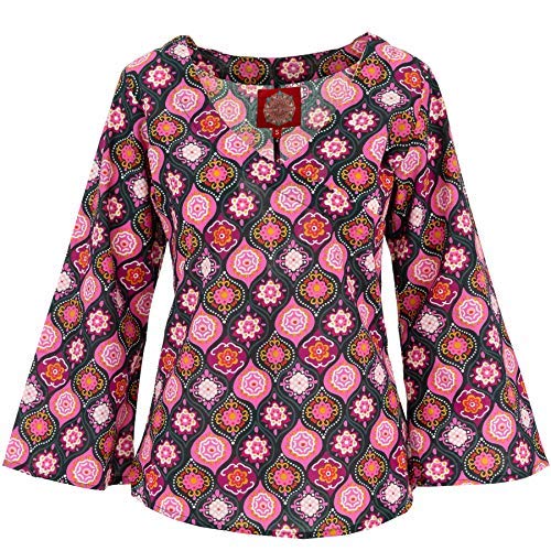 Haut enveloppe chic majestic rose à manches cloche pour vos soirées