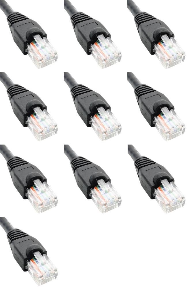 Zestaw 10 sztuk - czarny kabel sieciowy Ethernet Cat6 Lan Internet Patch Cord RJ45 Gigabit