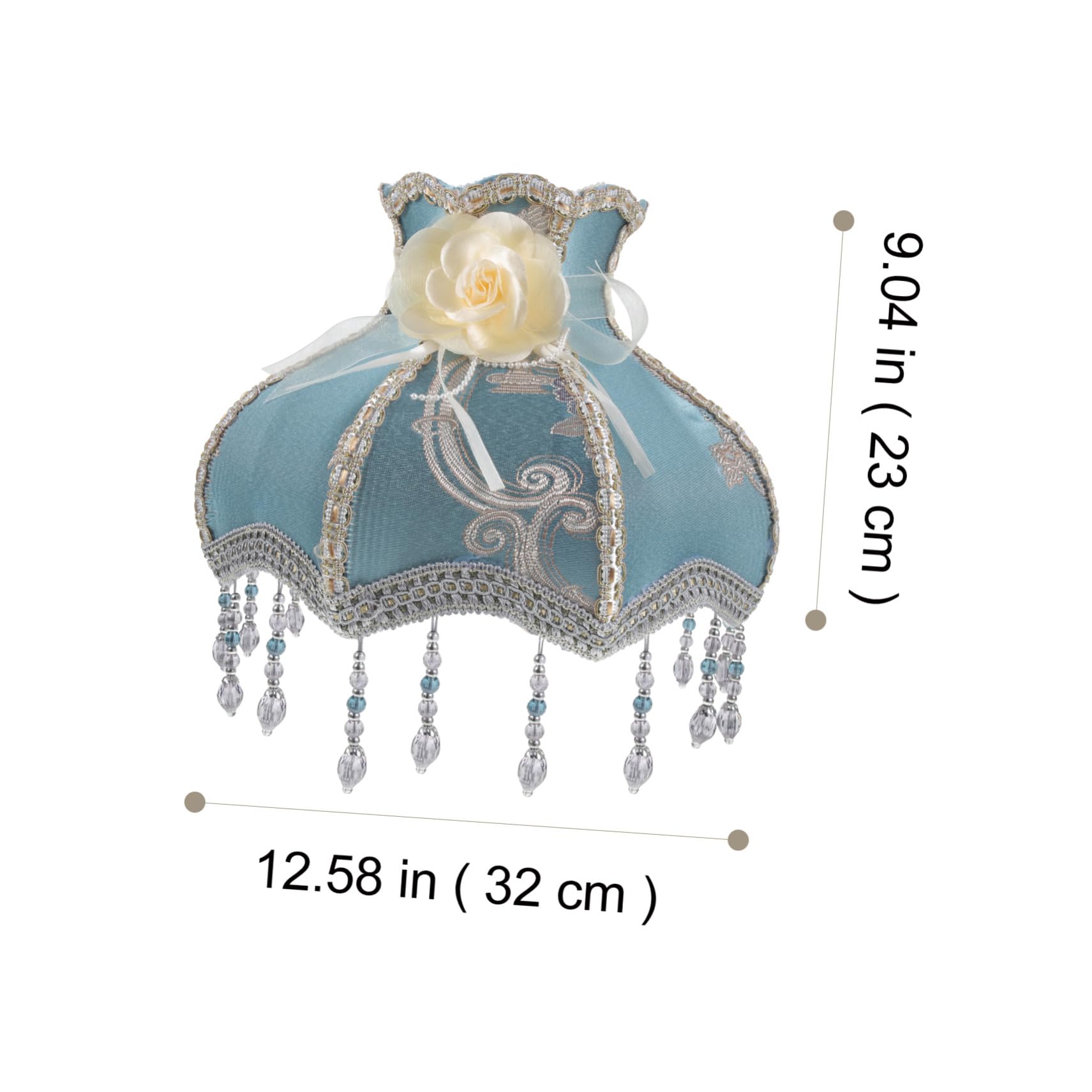 Europäischer Retro Lampenschirm aus Stoff und Metall für Schreibtischlampe