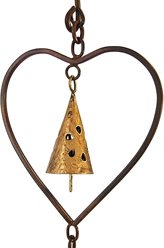 Miniatura 6 de Cadenas de lluvia de corazones y campanas de graffiti antiguos, paquete de 2