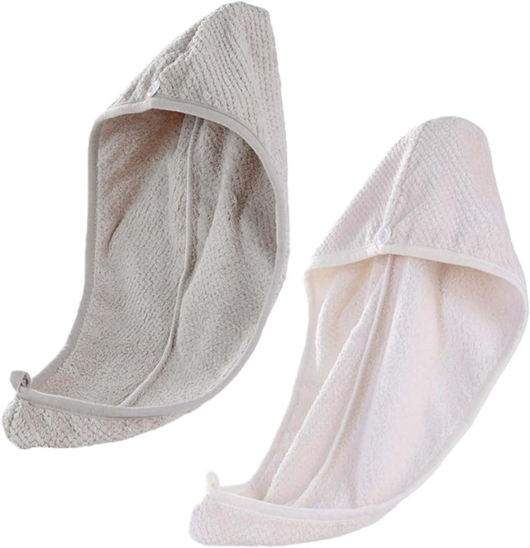 Cabilock 2pcs Quick Drying Hair Cap, Lightweight Polyester Fiber Absorbent