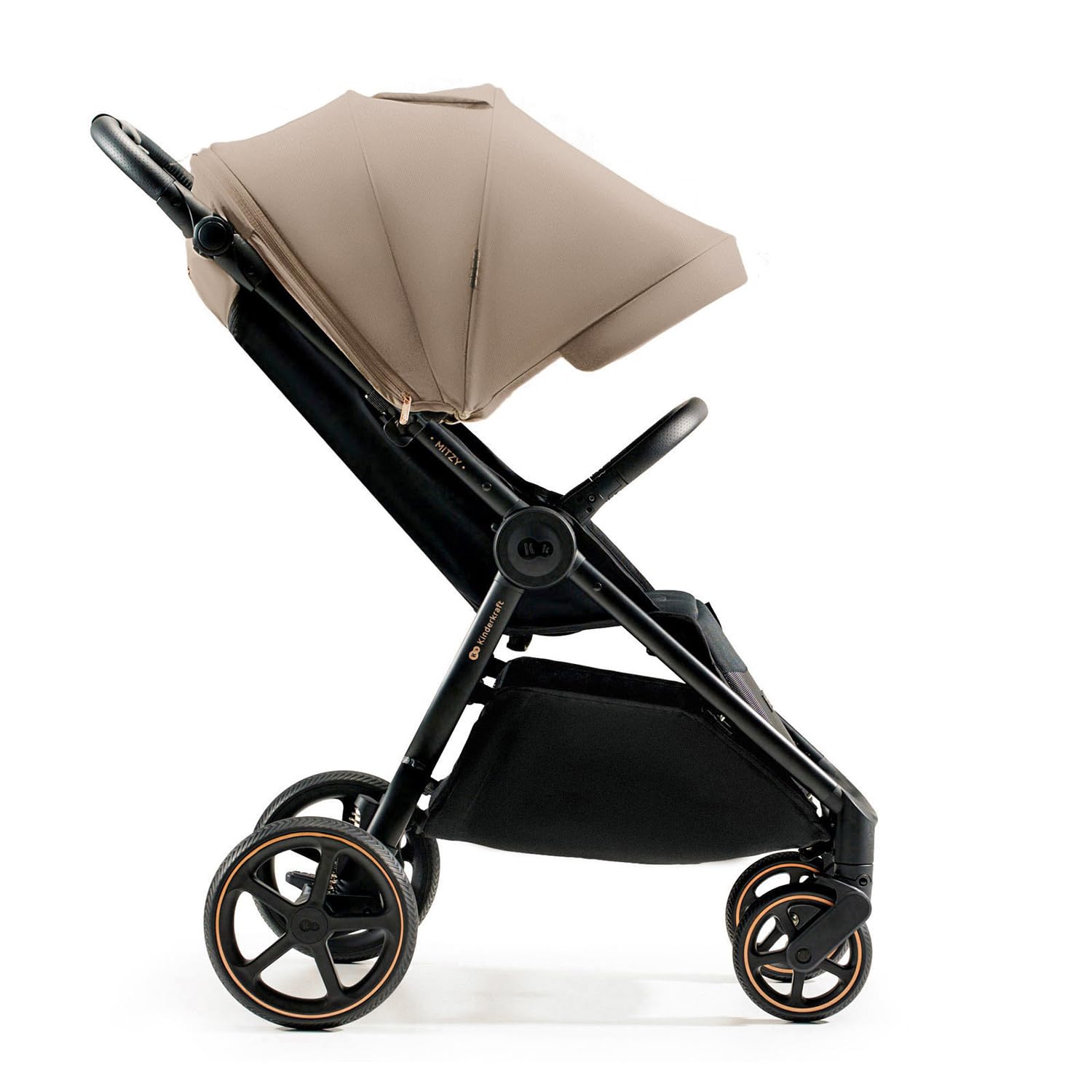 Kinderkraft MITZY Buggy fino a 22 kg, Passeggino Reclinabile, Carrozzina, Leggero, Facilmente Pieghevole, Schienale e Poggiapiedi Regolabili, Posizione Sdraiata, Ideale per I Viaggi, Beige