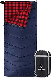 REDCAMP Saco de dormir de flanela de algodão para acampamento, mochilão, sacos de dormir envelope de clima frio para adultos com enchimento de 2/3/1,8 kg
