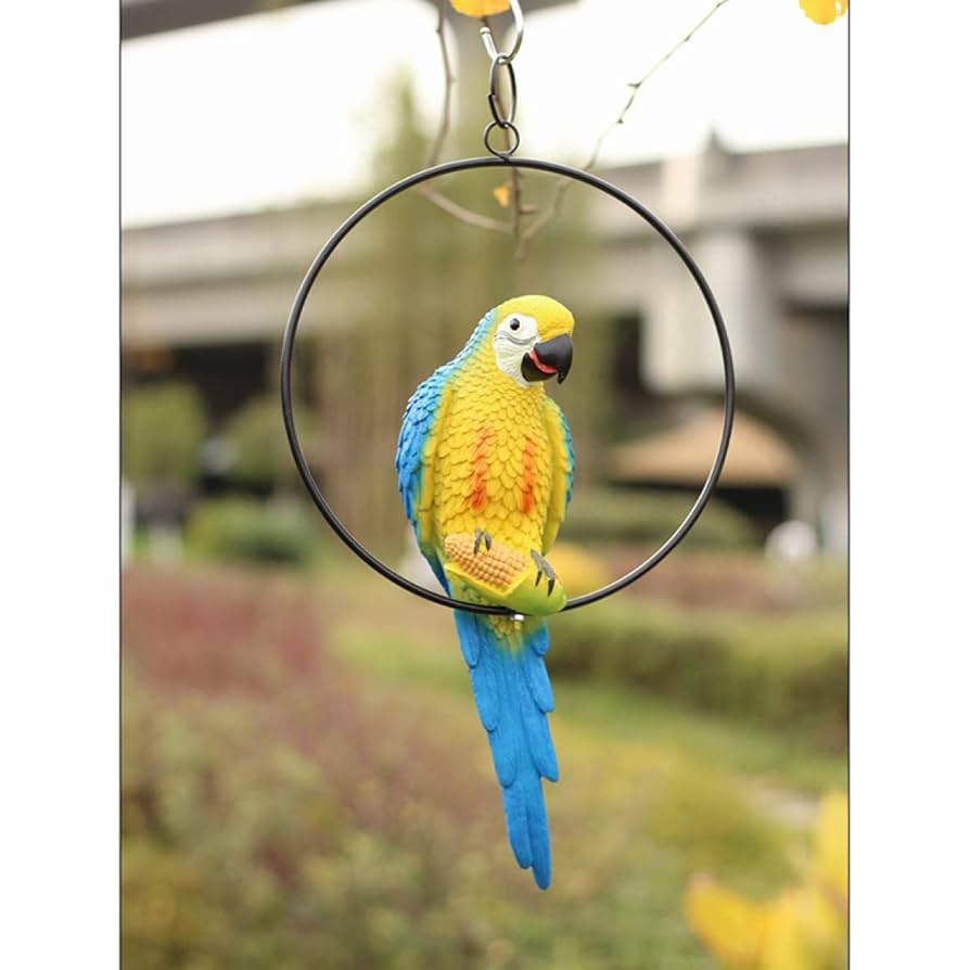 Amazon.co.jp: ガーデン飾り置き物 インコ 吊り下げ キュート