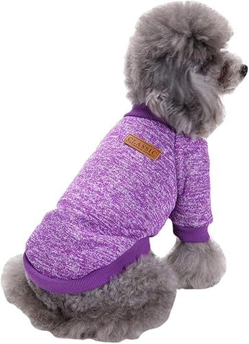 Miniatura 23 de Jecikelon Ropa para Perros Suéter para Perros Ropa Suave para Cachorros Ropa de Invierno Suéteres para Cachorros Atuendo Cálido para Perros Pequeños