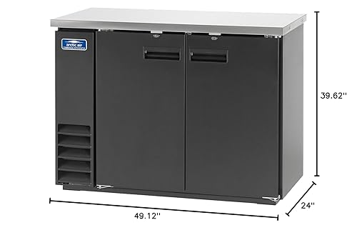 Miniatura 2 de Arctic Air ABB48 Refrigerador de barra trasera de 49 pulgadas (2) puertas sólidas, acero inoxidable, negro, 115 V