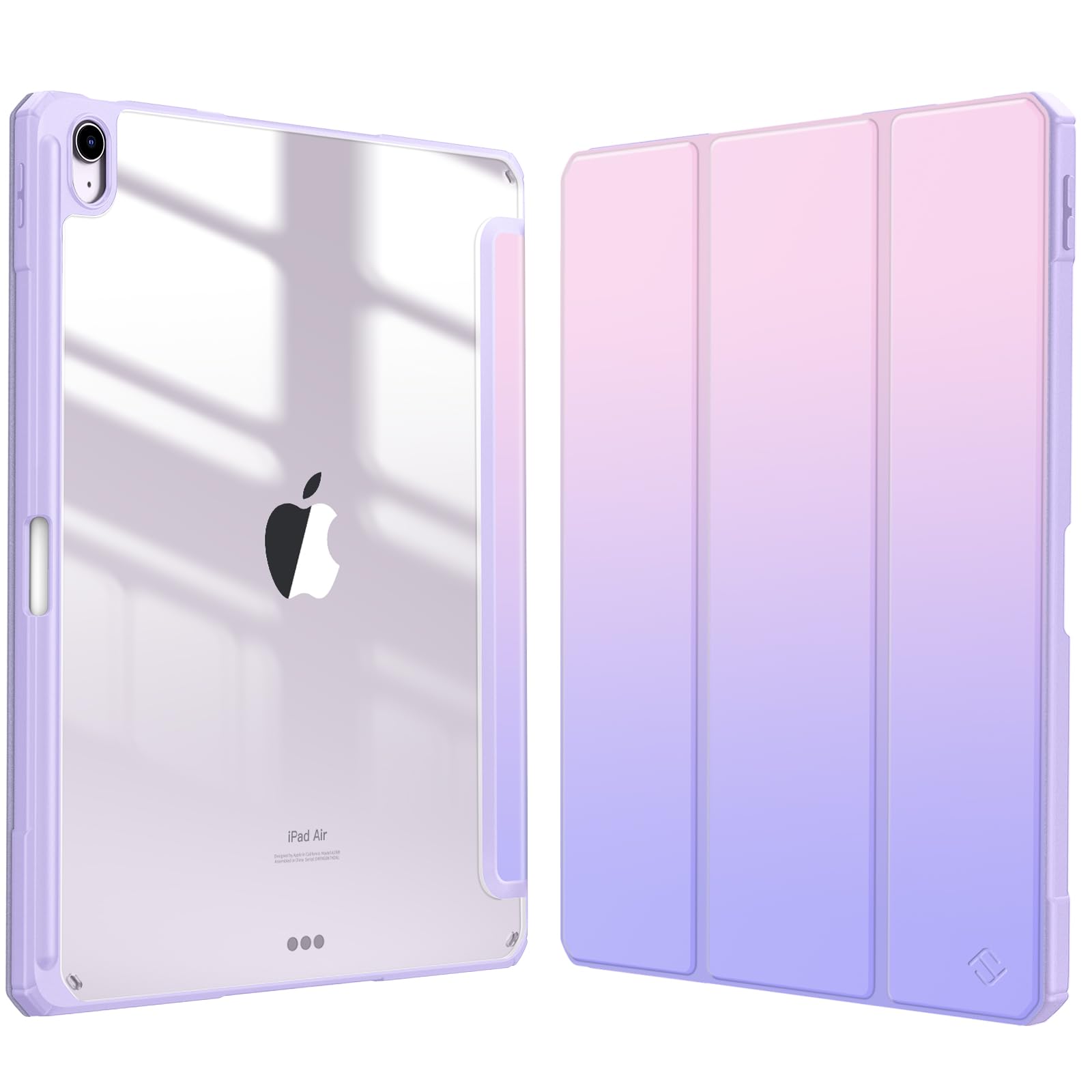 FINTIE Hybrid Case for iPad Air 13-inch (M3) 2025, (M2) 2024, [Built-in Pencil Holder] Shockproof Cover with Clear Transparent Back Shell, Auto Wake Sleep, Fantasy Ombre