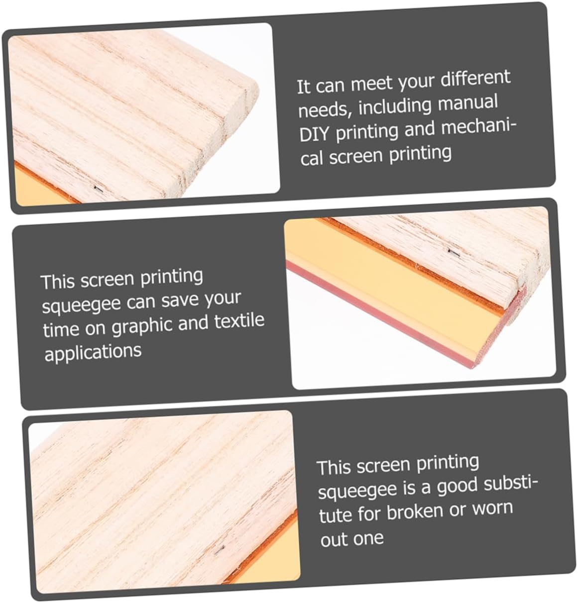 TEHAUX 2pcs Professional Screen Printing Squeegee Handle Scraper for Silkscreen Kit