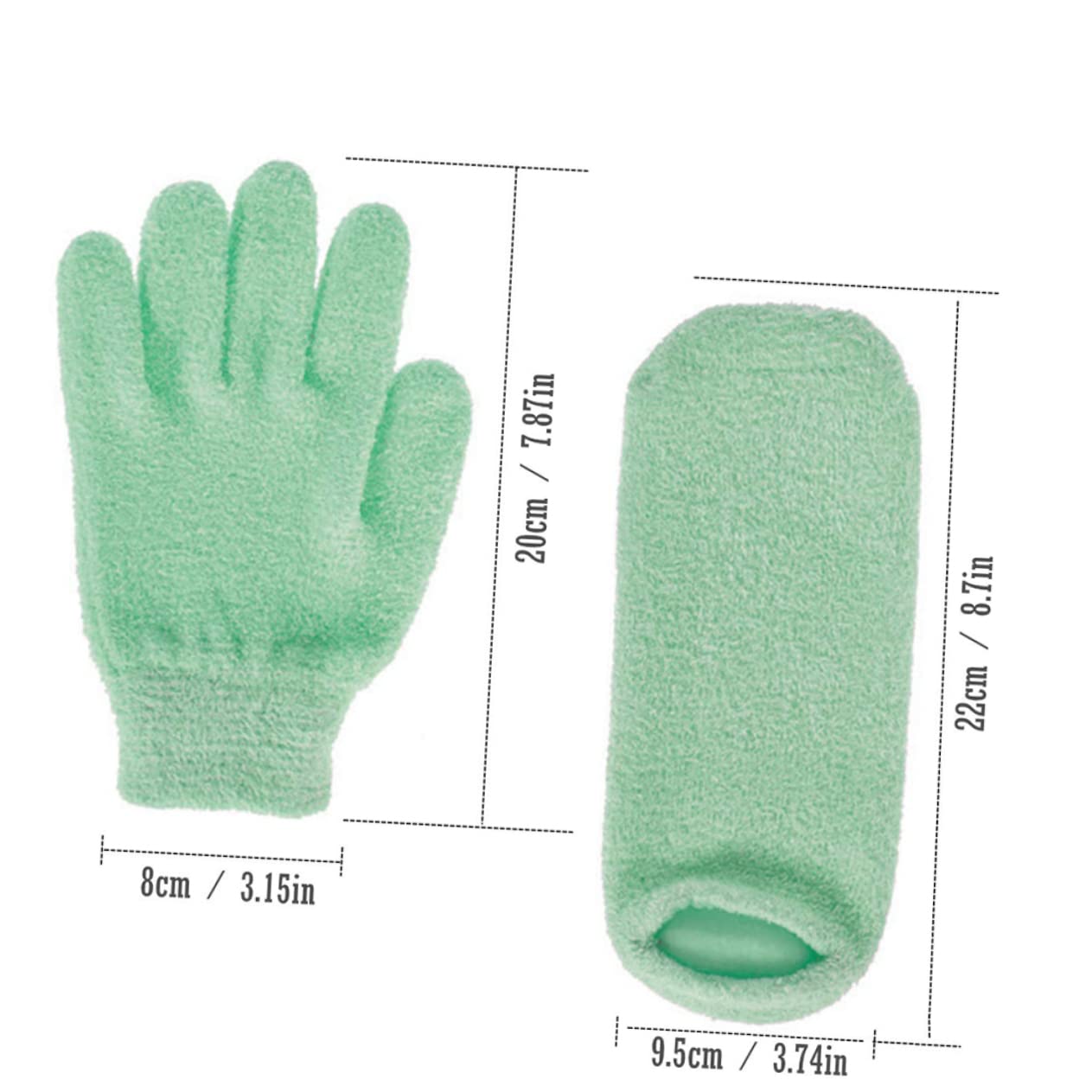 FRCOLOR Guantes de Gel Natural 2 Pares Exfoliantes E Hidratantes Gel y Tela para Manos y Pies Ideales para Cuidado Piel en Casa y Spa