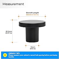 Vista 3 de Ravinte - Juego de 10 tiradores de gabinete negros para cocina, redondos, para cómoda, cajones, armario, de 1-1/5 pulgadas