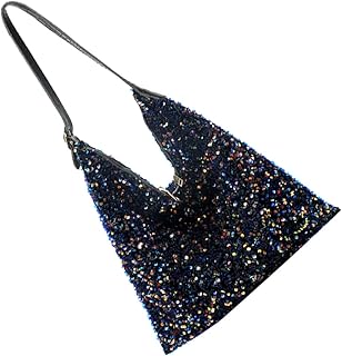 Bolsa Mensageiro De Ombro Lantejoulas Bolsa De Lantejoulas Preta Bolsa Crossbody Bolsa Hobo Lantejoulas Glitter Bolsa De Armazenamento Bolsa Preta Brilhante Bolsa Pequena Sacola