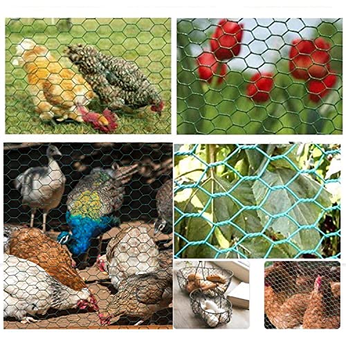 Sechskantgeflecht 25m - 50cm hoch - Gartenzaun Maschendraht - Maschenweite 25mm Drahtgitter Zaun - PVC-beschichtetes Grün Kaninchendraht Hasendraht Kleintier Volierendraht Tiergehege für Gartenzaun