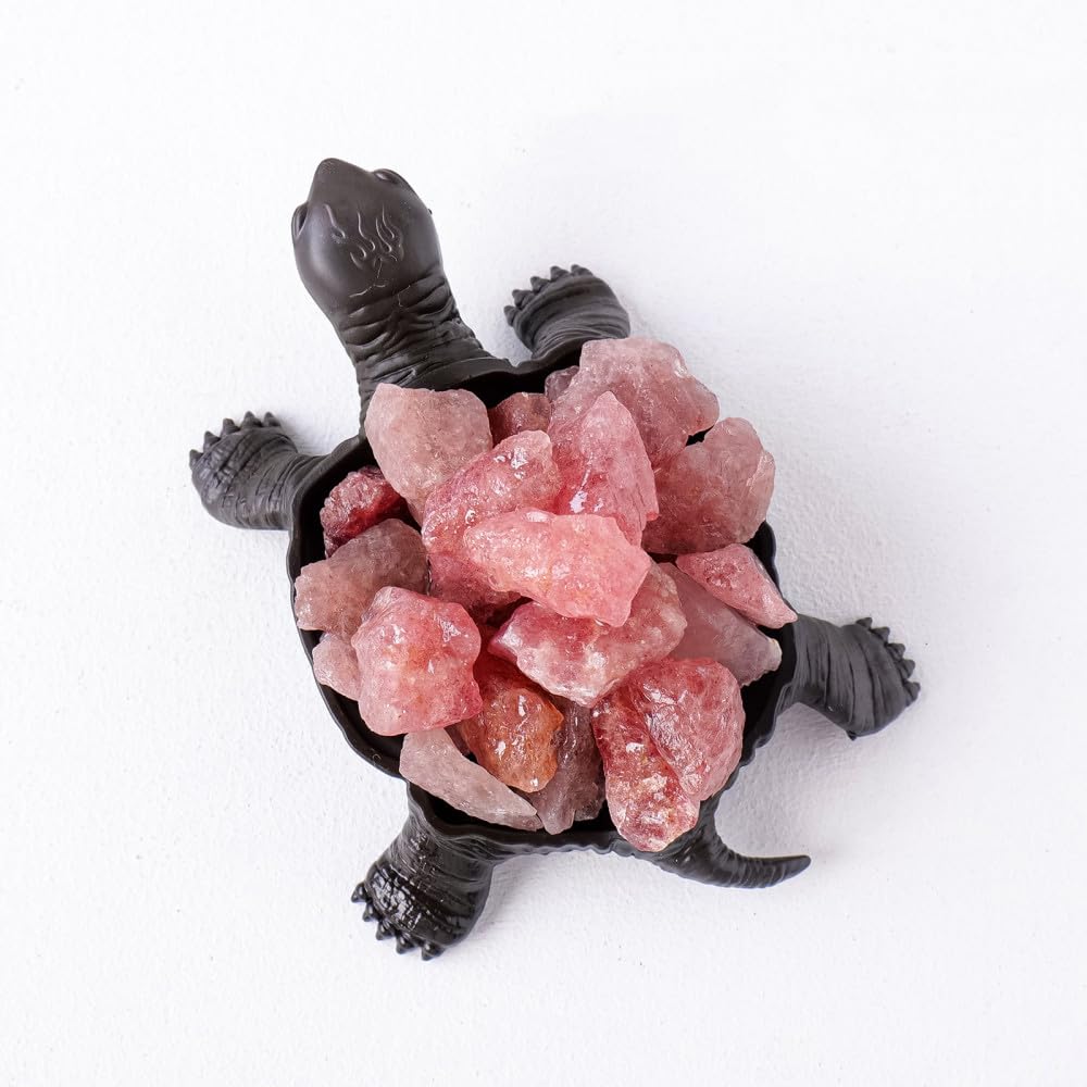 Tortue en cristal fraise rouge pour une ambiance zen maison