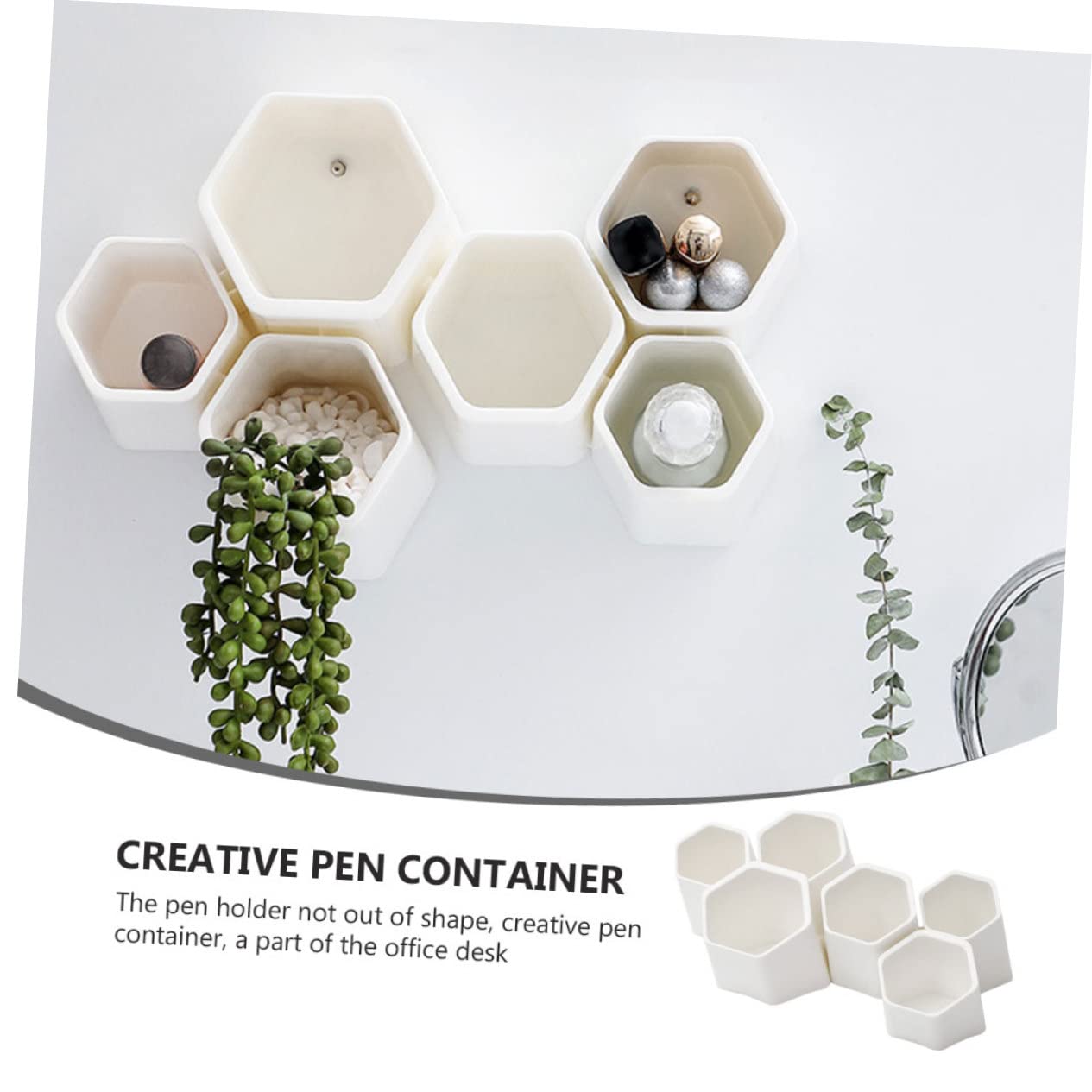 LALAFINA Organizer Da Scrivania Portapenne Per Studenti, Contenitore Da Parete in Plastica Resistente, Portapennelli Trucco Multifunzione Per Ufficio e Scuola