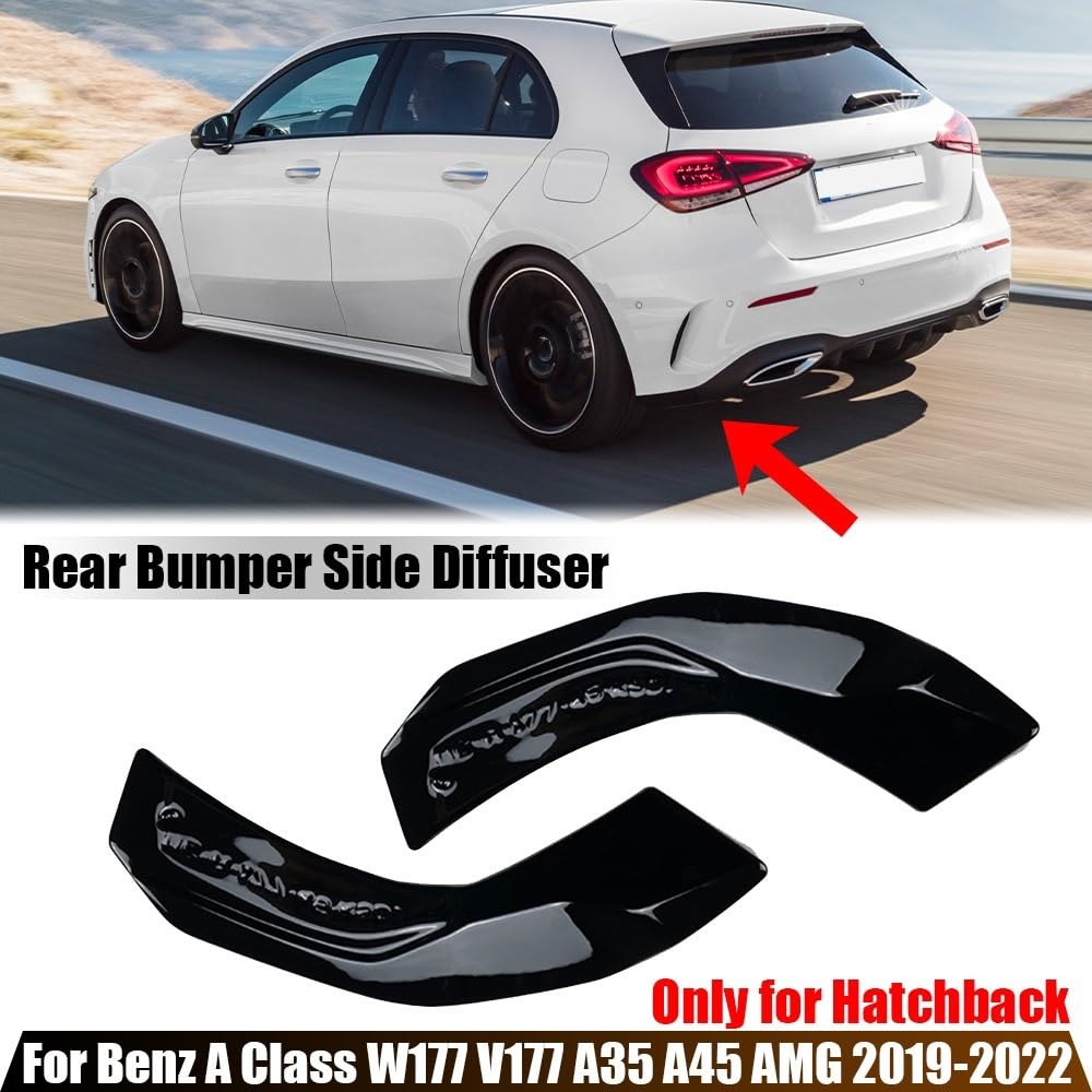 Splitter tylnego zderzaka dyfuzor wargi Spoiler Winglets boczna dokładka kompatybilny dla Benz klasa A W177 V177 A35 A45 AMG Hatchback 2019-2022