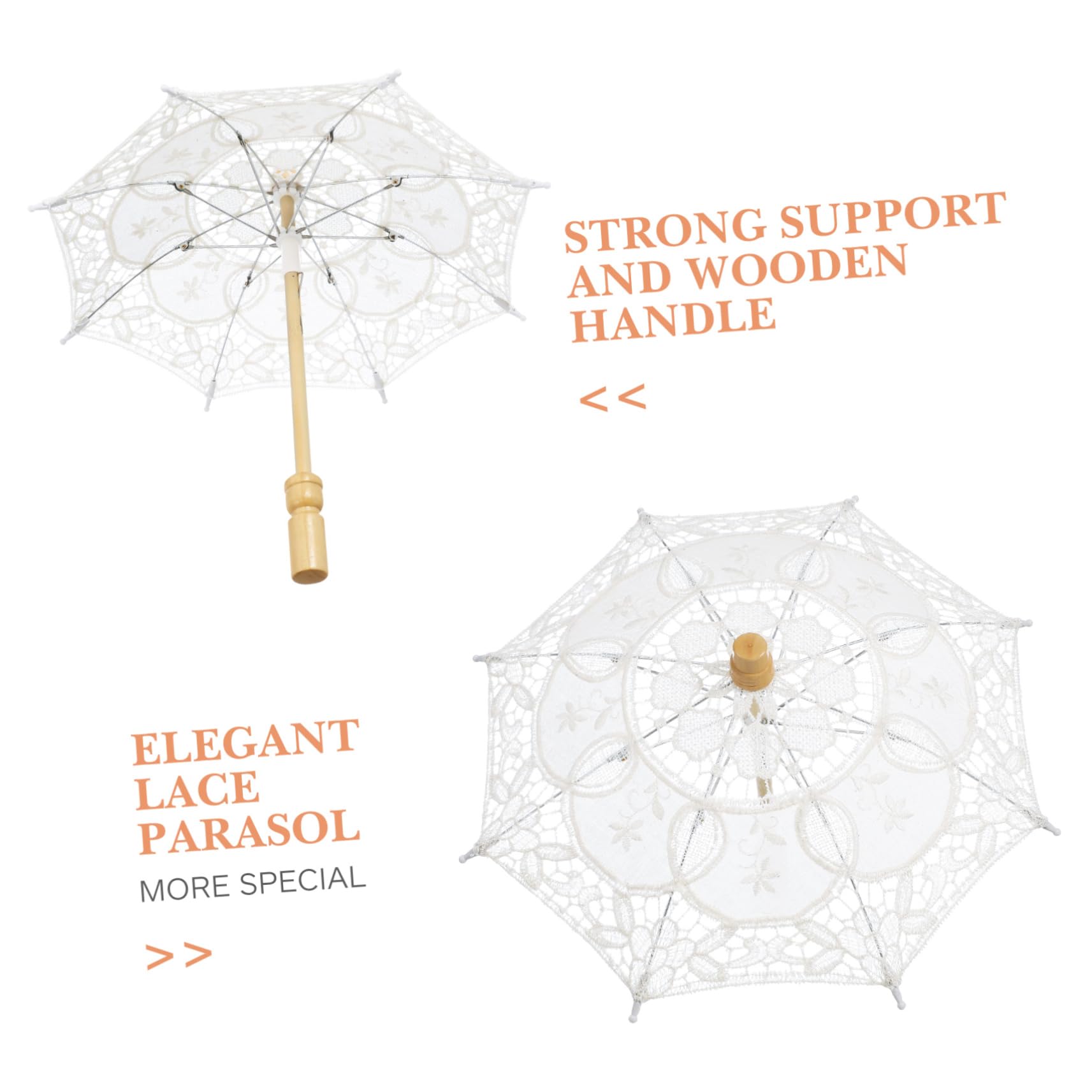 SOIMISS 15stücke Hochwertiger Spitzen-regenschirm Für Hochzeiten Elegante Dekorative Baumwoll-umhängetasche Für Brautfotos Und Besondere Anlässe