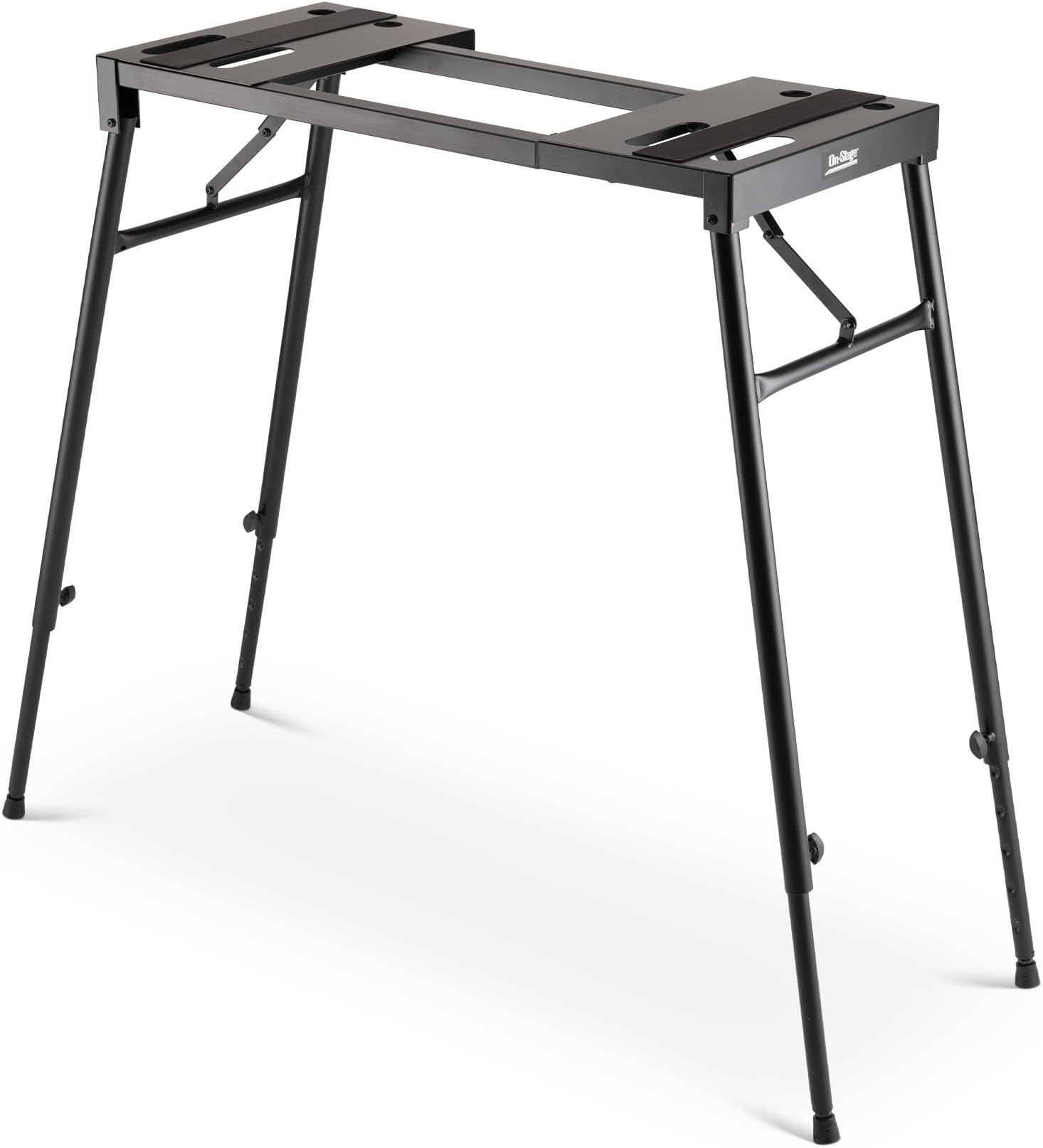 KS7150 Platform-Style Keyboard Stand (Setup for Keyboards, Synths, Organs, and Electric Pianos, 230 lb Capacity, Adjustable Height and Width, Folding, Portable, Rubber Feet, Metal, Black)