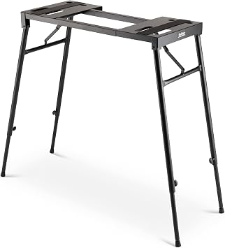 OnStage KS7150 Platform-Style Keyboard Stand (Setup for Keyboards, Synths, Organs, and Electric Pianos, 230 lb Capacity, Adjustable Height and Width, Folding, Portable, Rubber Feet, Metal, Black)
