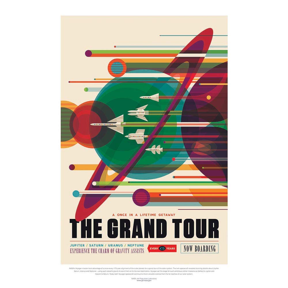 Wee Blue Coo Nasa Space Exploration Travel Advert Grand Tour Art Print Poster Wall Decor 12X16 Inch