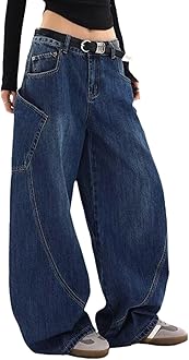 Baggy Jeans for Woman Men High Waisted Barrel Leg Jeans Casual Loose Denim Pants Streetwear Clothes