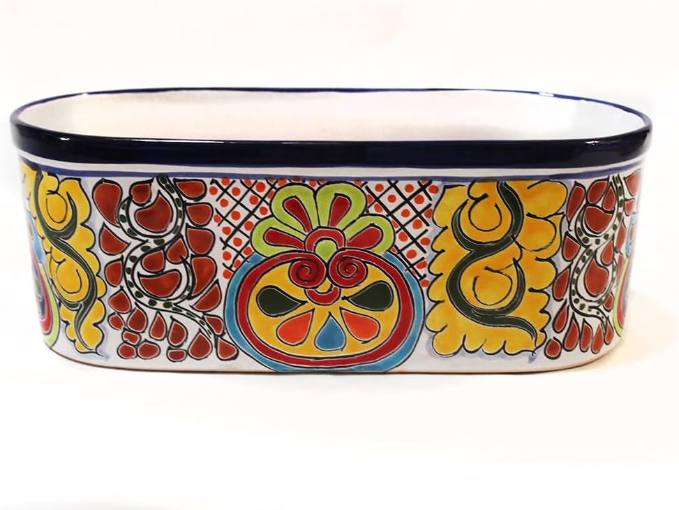 Talavera Oval Window Box - 13.50" L x 5.75" W x 4.75H