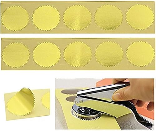 Miniatura 4 de UNIQOOO 100pcs Gold Embossed Foil Blank Certificate Self-Adhesive Sealing Stickers - Perfect for Invitations, Certification, Graduation, Notary