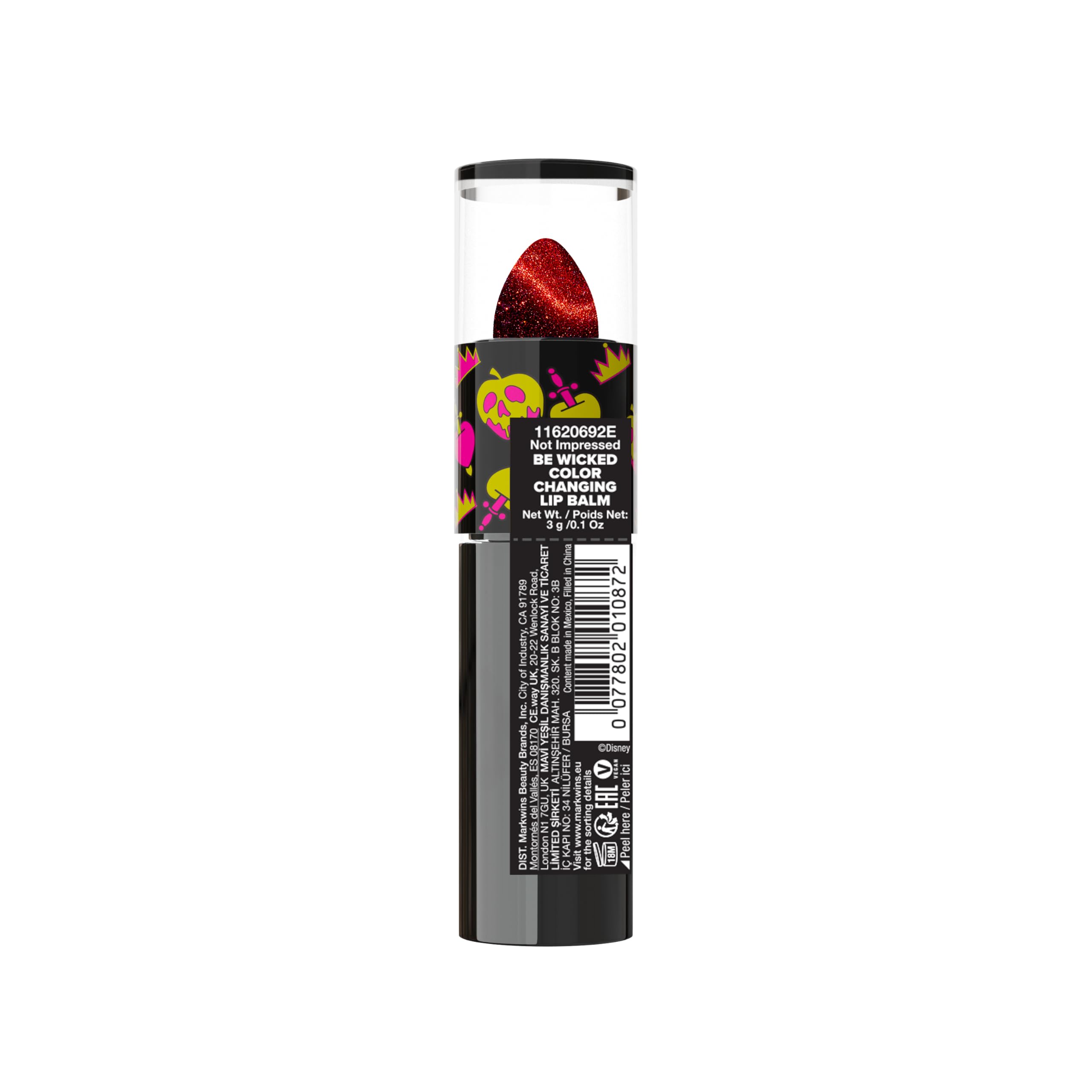 Wet n Wild x Disney Villains Be Wicked Lip Balm – Balsam do Ust Zmieniający Kolor pH, Nawilżający Tint, Dangerously Sweet