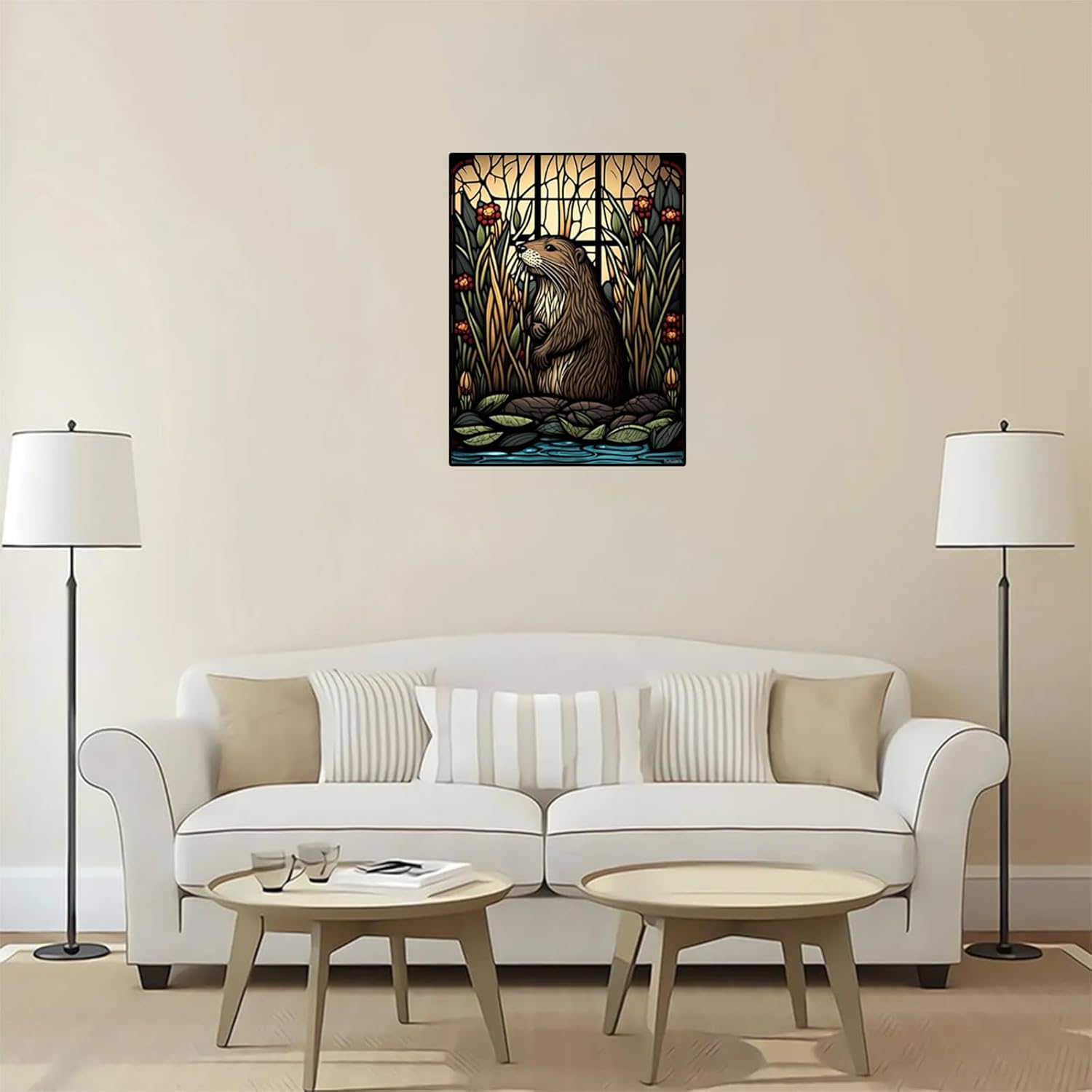 Beaver Stained Glass Diamond Painting Kits for Adults, 5D DIY Diamond Art Kits Full Drill Diamond for Gift Wall Decor Gem Arts Painted Style 12x16 inch Christmas Valentine's Day Gifts New Year