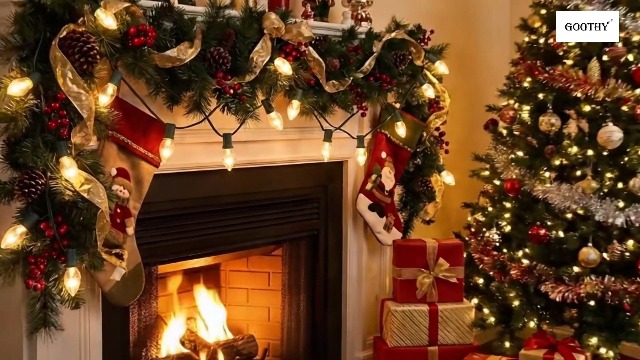 Image of C7 Christmas Lights Outdoor, 25Ft C7 Warm White Christmas Decorations String Lights with 27 Clear Incandescent Bulbs, Vintage Christmas Lights for Roofline House Garden Patio Xmas Tree Party, Green