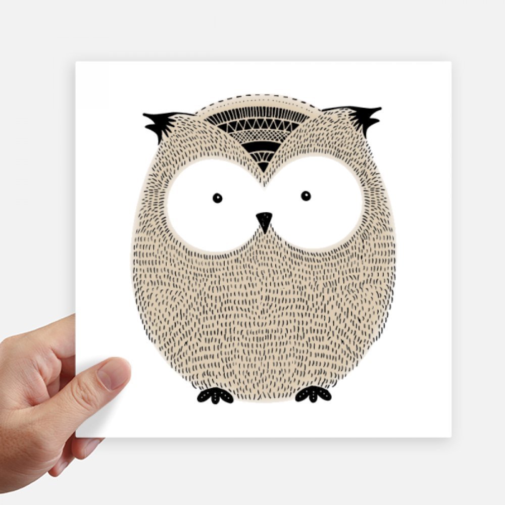 Autocollant carré Chubby Hibou 20 cm lot de 4 stickers multicolores pour déco ordi et moto