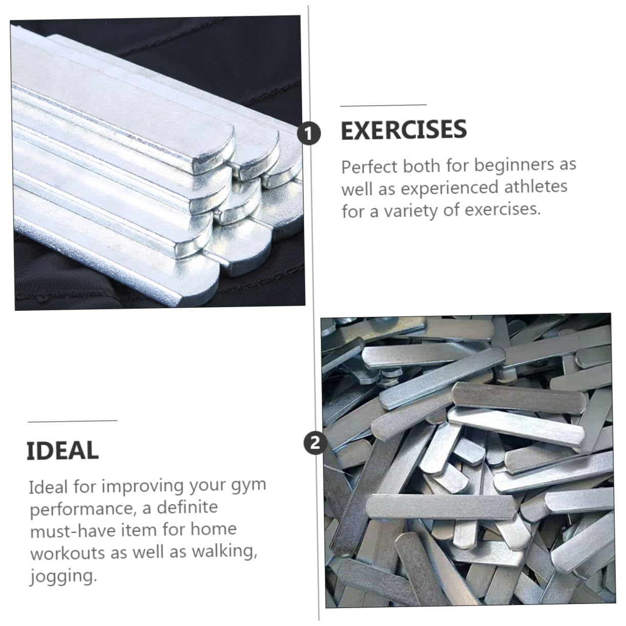 KOMBIUDA 16pcs Weighted for Fitness Training Electroplated Strength Training Equipment for Running and Outdoor Exercises Smooth Versatile Use for Arms Abdomen and Legs