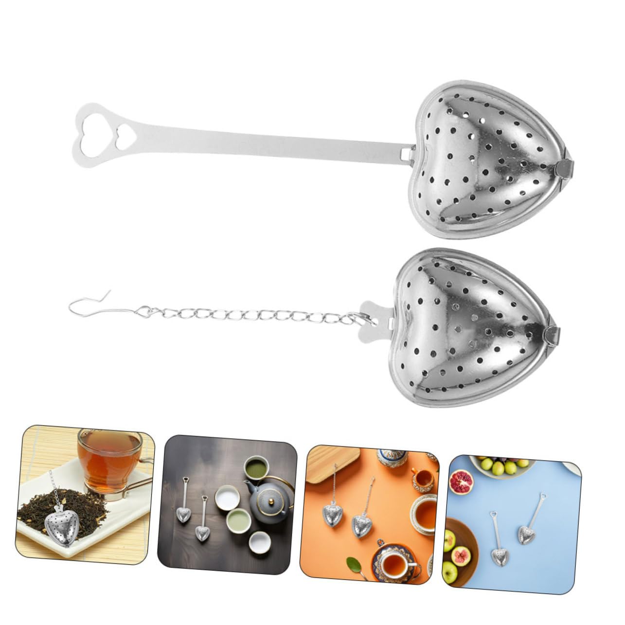 ABOOFAN 40 Piezas colador de té fino colador de infusor de té Acero inoxidable Plata