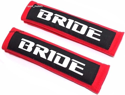 Miniatura 1 de NUEVAS almohadillas de hombro rojas para cinturón de seguridad, pares con logotipo bordado de BRIDE Racing