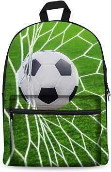 Kids Laptop Bag Age 7-16 Canvas 15 Inch Basketball Football Soccer School Backpack