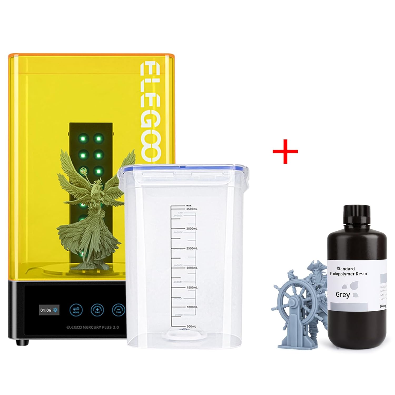 ELEGOO Mercury Plus V2 3D Printing Wash and Cure Station and ELEGOO Standard 3D