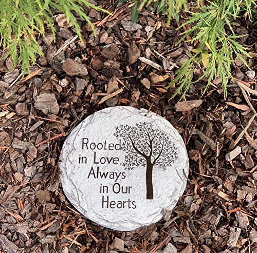 Old River Outdoors Garden Memorial Stepping Stone - Rooted in Love, Always in Our Hearts - Tree of Life