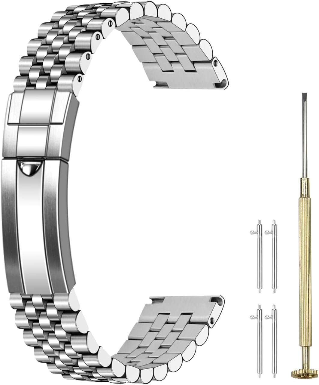 [Juntan] 20 mm 22 mm ステンレス鋼時計バンド クイック リリース金属時計バンド ストラップ男性女性、ねじ Tap