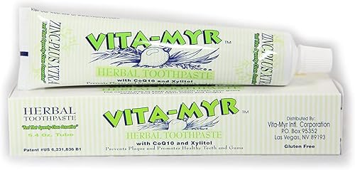 Miniatura 2 de Vita-Myr Pasta de dientes de zinc + con xilitol y CoQ10, sin azúcar, sin fluorado, sin gluten, sin alcohol, sin sacarina, sin edulcorante