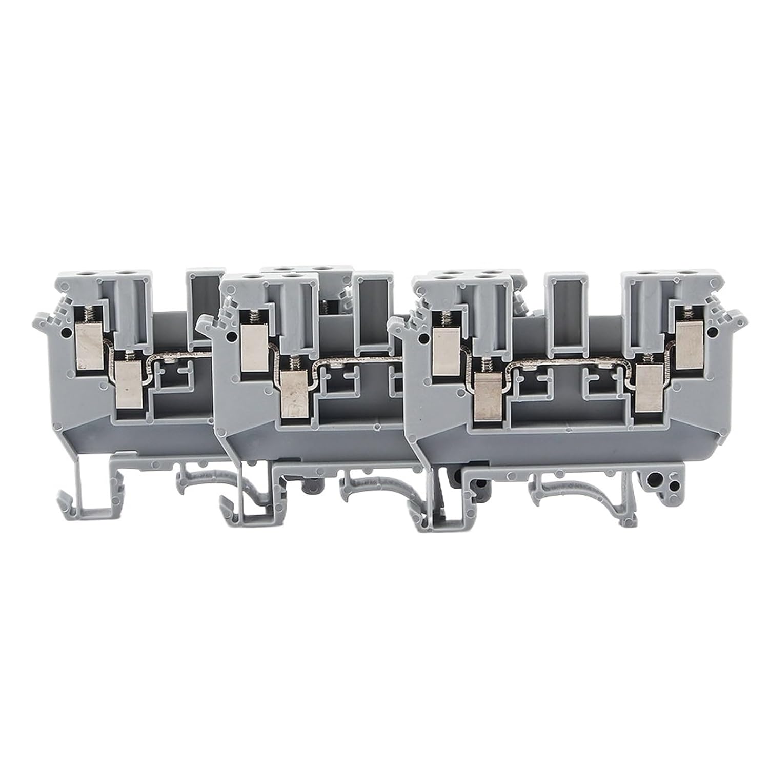 50Pcs UDK-4 Din Rail Terminal Blocks Feed Through Screw Connection Multi Conductors Wire Conductor UDK4