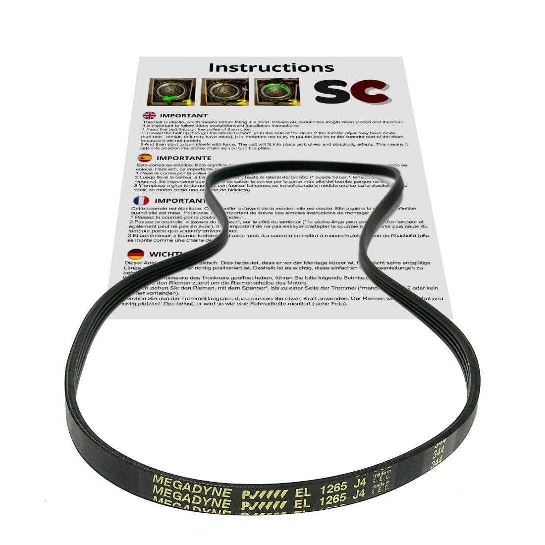 SC Solocorreas - EL 1265 J4 washing machine belt