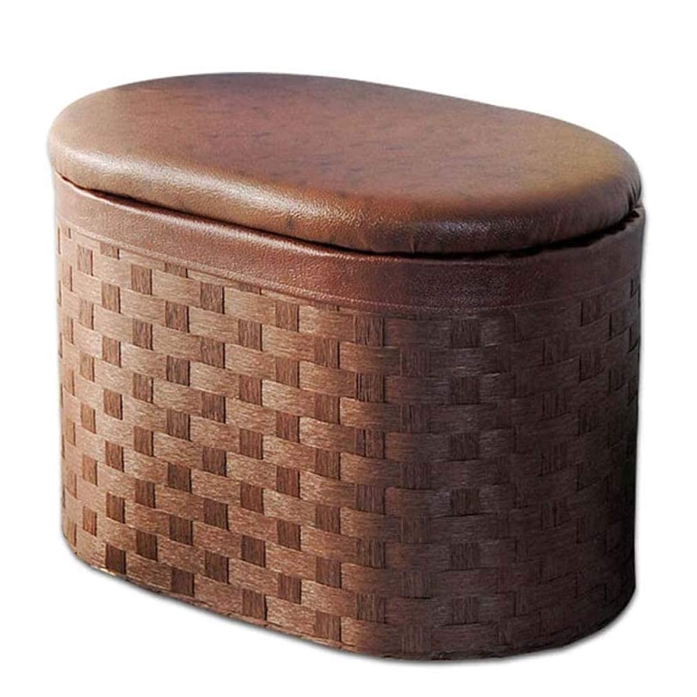Banc de rangement en rotin chaleureux pour chambre et salon cocooning